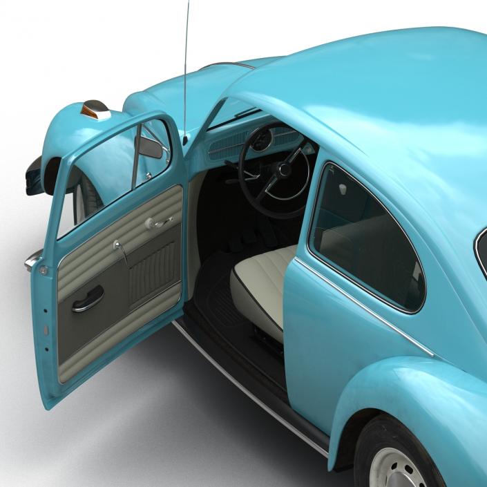 Volkswagen Beetle 1966 Blue 3D