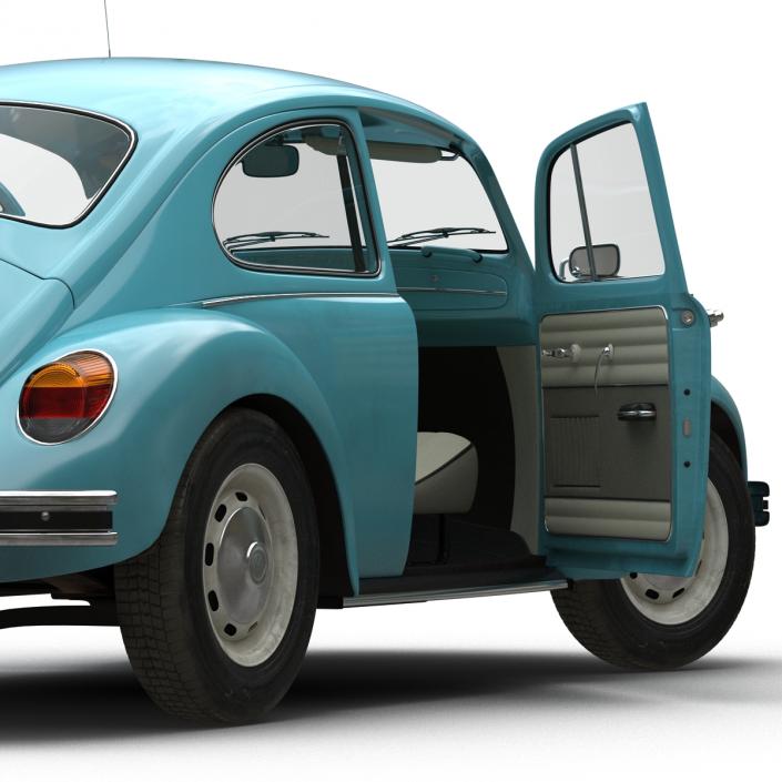 Volkswagen Beetle 1966 Blue 3D