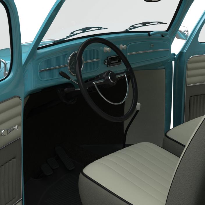 Volkswagen Beetle 1966 Blue 3D