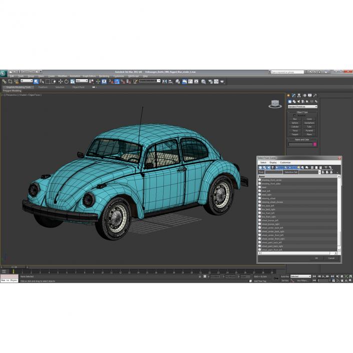 Volkswagen Beetle 1966 Blue 3D