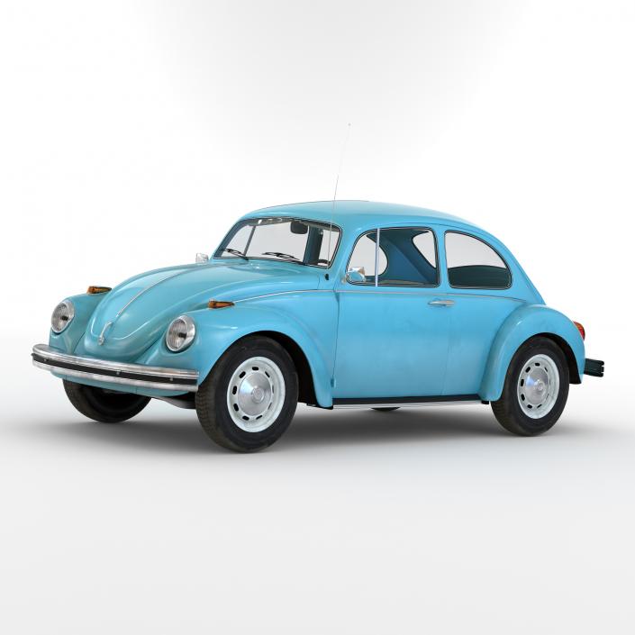 3D Volkswagen Beetle 1966 Simple Interior Blue model