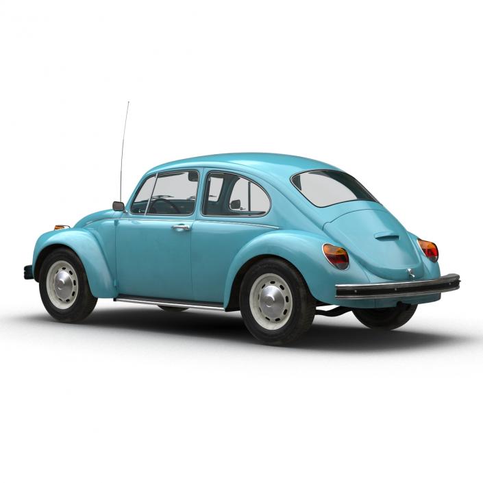 3D Volkswagen Beetle 1966 Simple Interior Blue model