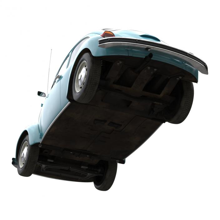 3D Volkswagen Beetle 1966 Simple Interior Blue model