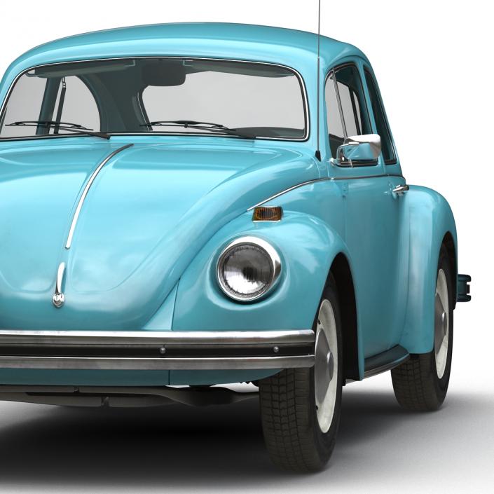 3D Volkswagen Beetle 1966 Simple Interior Blue model