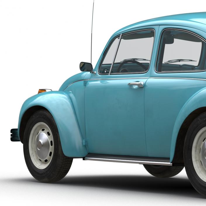 3D Volkswagen Beetle 1966 Simple Interior Blue model