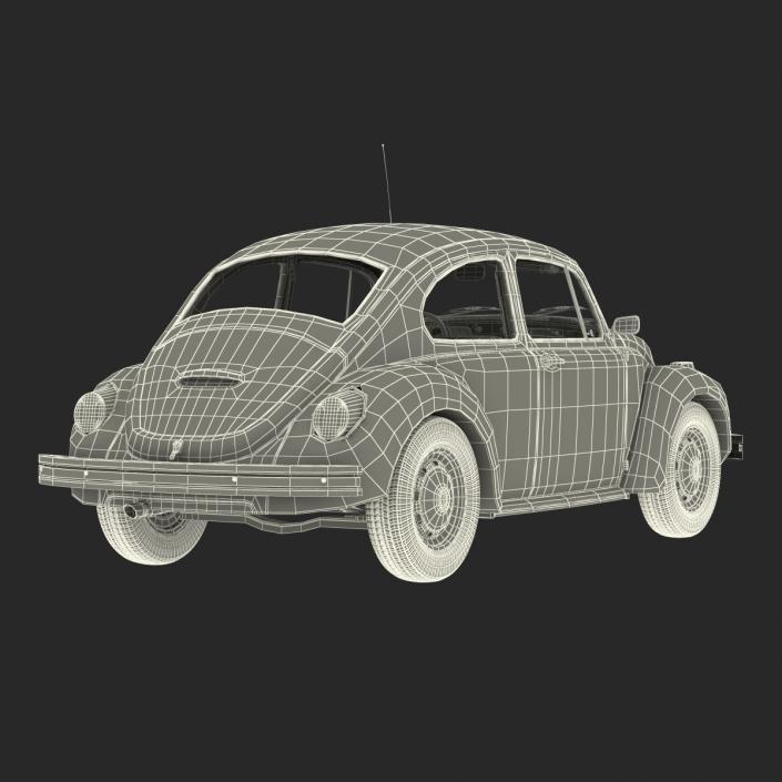 3D Volkswagen Beetle 1966 Rigged Blue 2