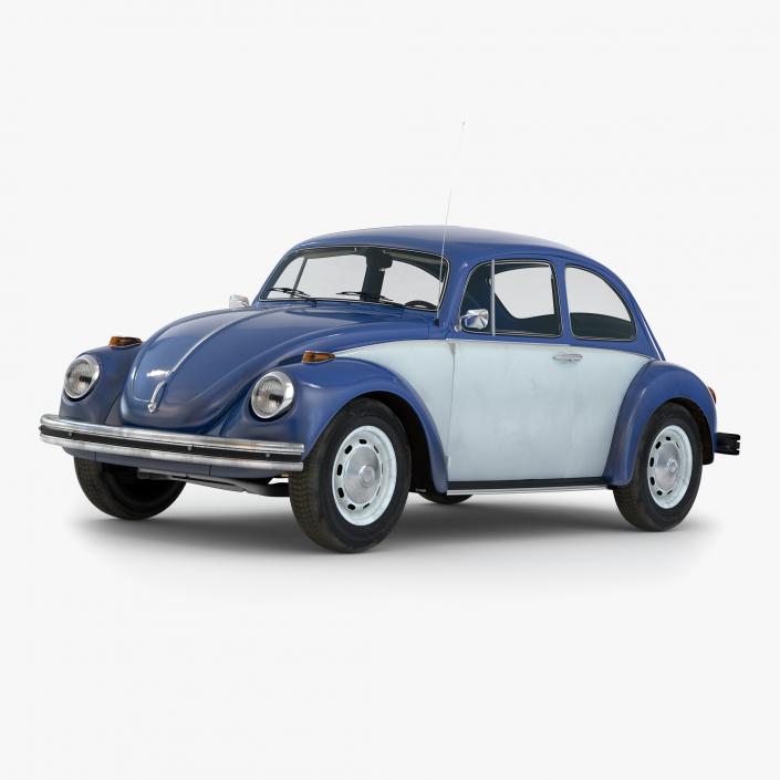 Volkswagen Beetle 1966 Blue 2 3D model