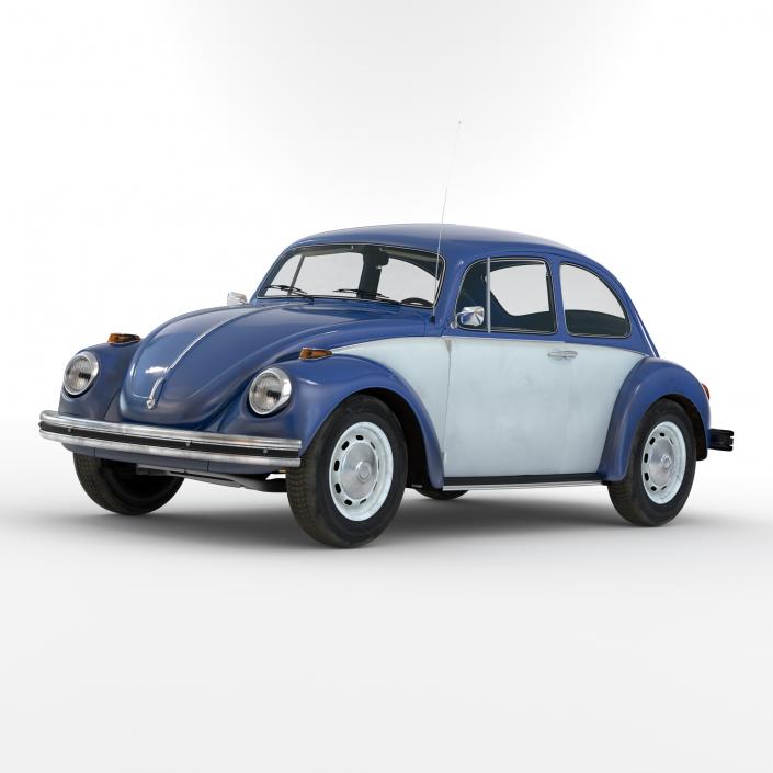 Volkswagen Beetle 1966 Blue 2 3D model