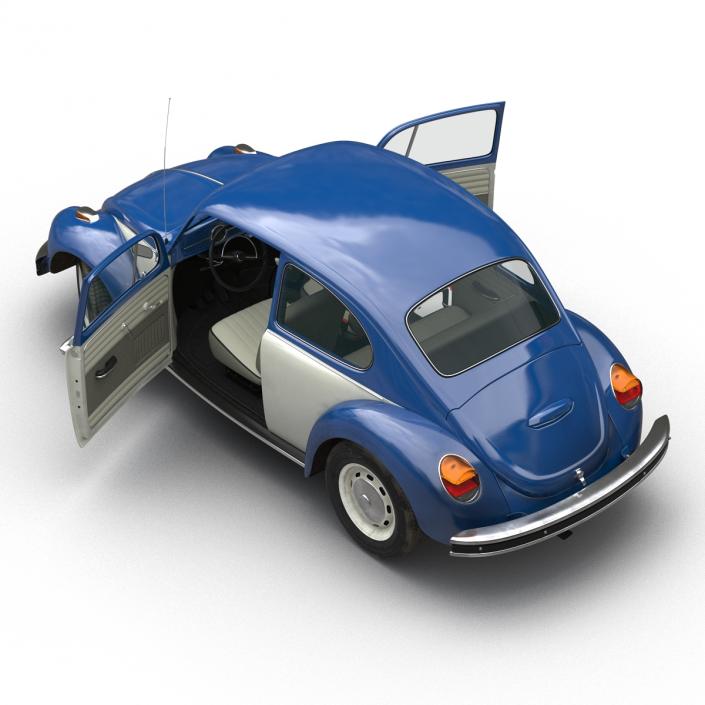 Volkswagen Beetle 1966 Blue 2 3D model