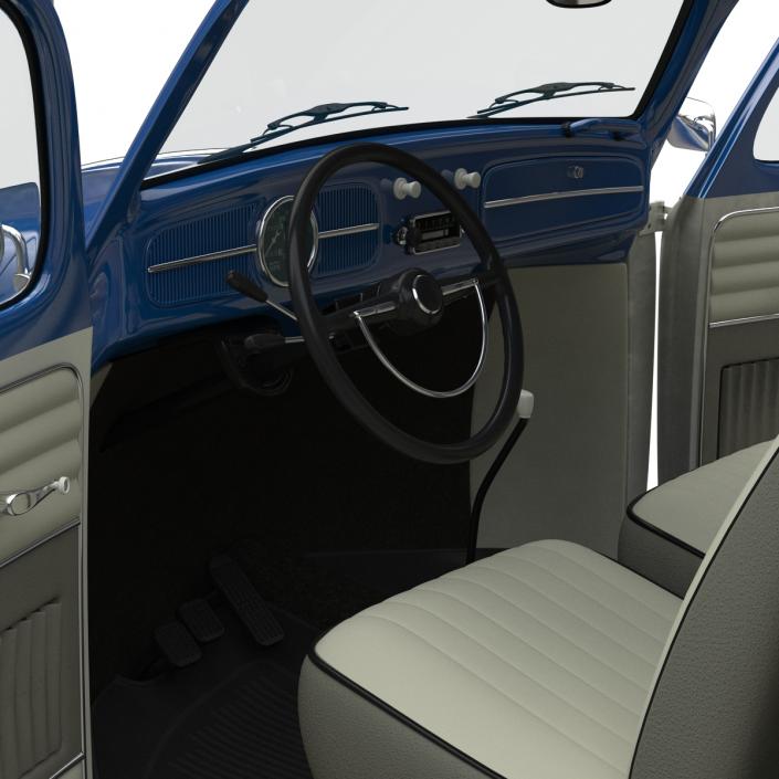 Volkswagen Beetle 1966 Blue 2 3D model