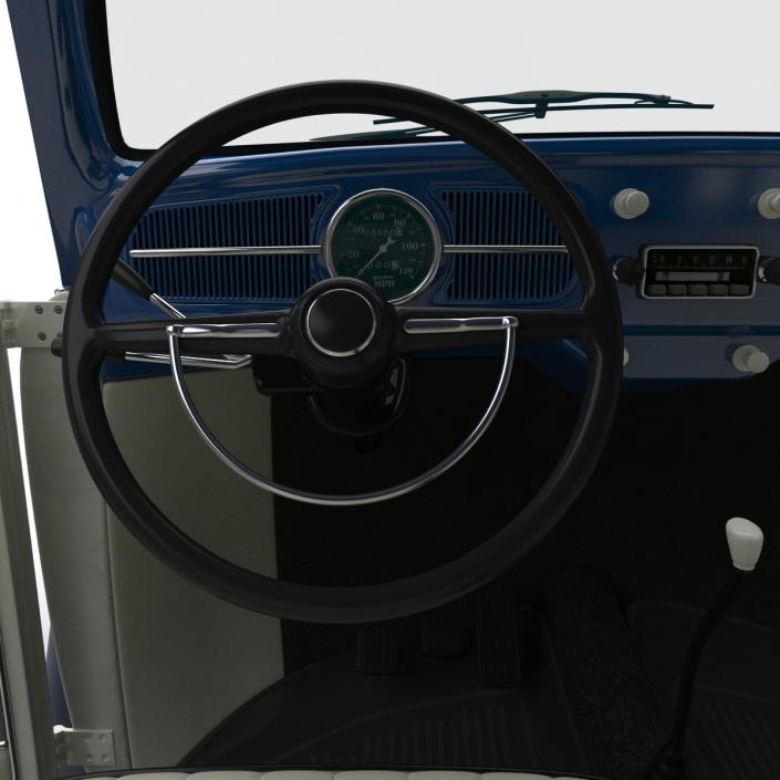 Volkswagen Beetle 1966 Blue 2 3D model