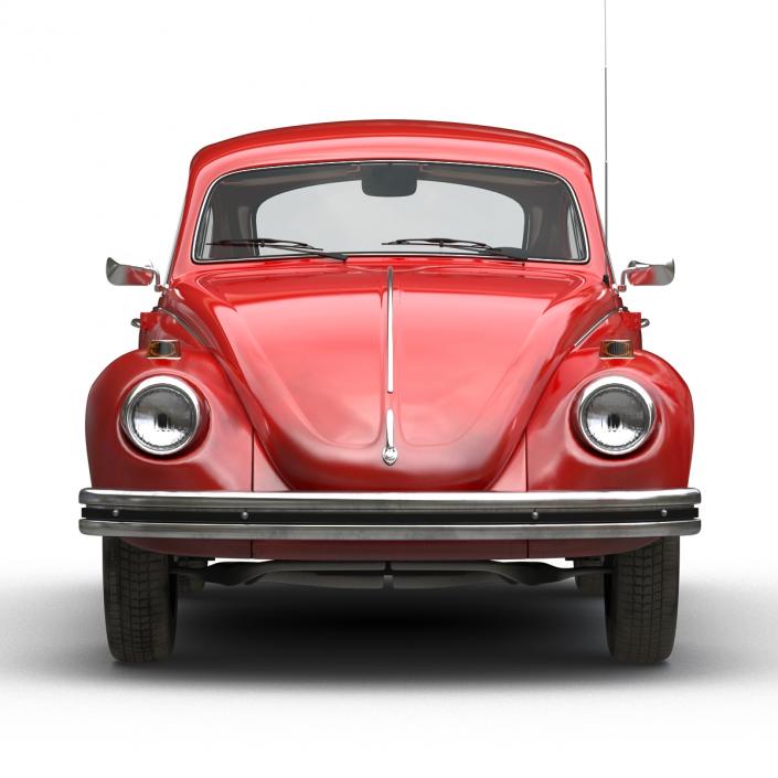 3D Volkswagen Beetle 1966 Rigged Red model