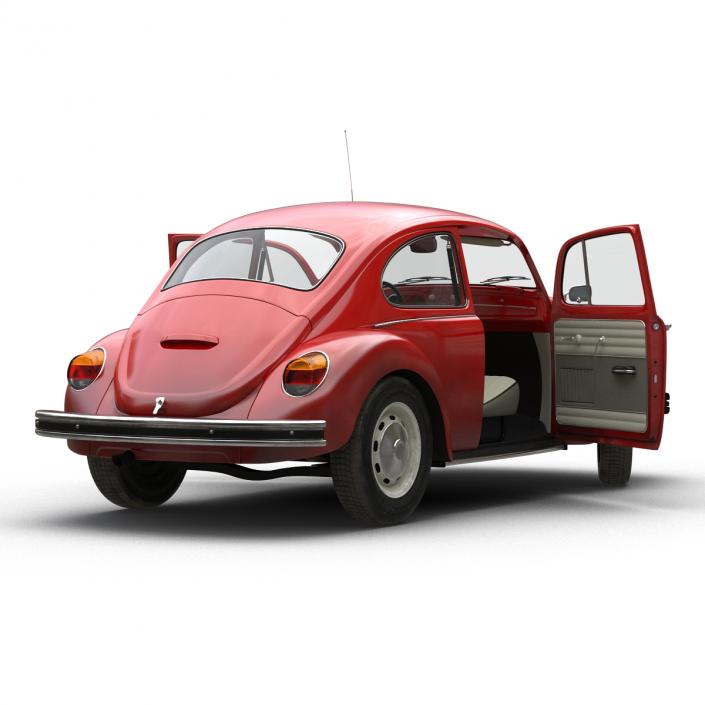 3D Volkswagen Beetle 1966 Rigged Red model