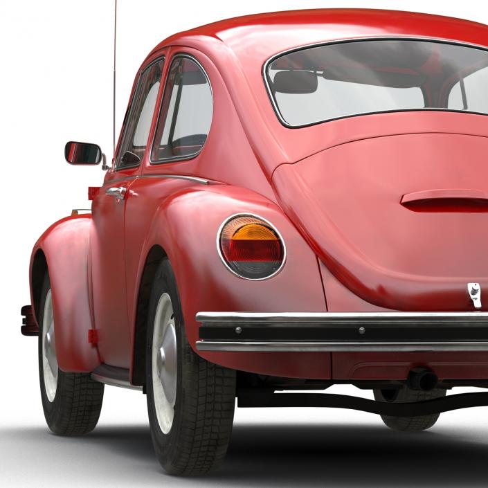 3D Volkswagen Beetle 1966 Rigged Red model