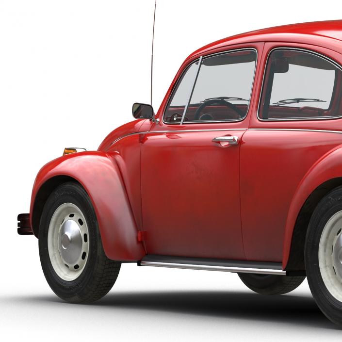 3D Volkswagen Beetle 1966 Rigged Red model