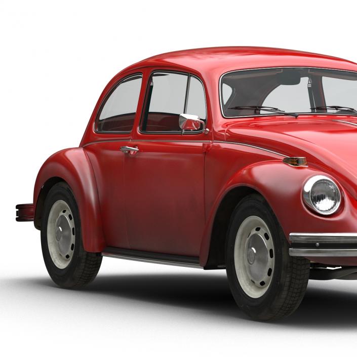 3D Volkswagen Beetle 1966 Rigged Red model