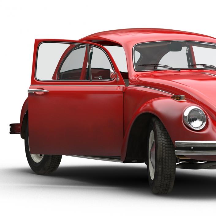 3D Volkswagen Beetle 1966 Rigged Red model