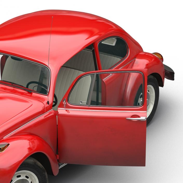 3D Volkswagen Beetle 1966 Rigged Red model