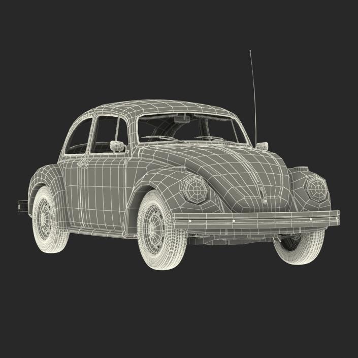 3D Volkswagen Beetle 1966 Rigged Red model