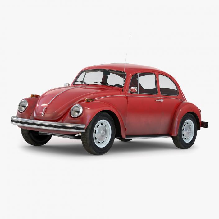 3D Volkswagen Beetle 1966 Red