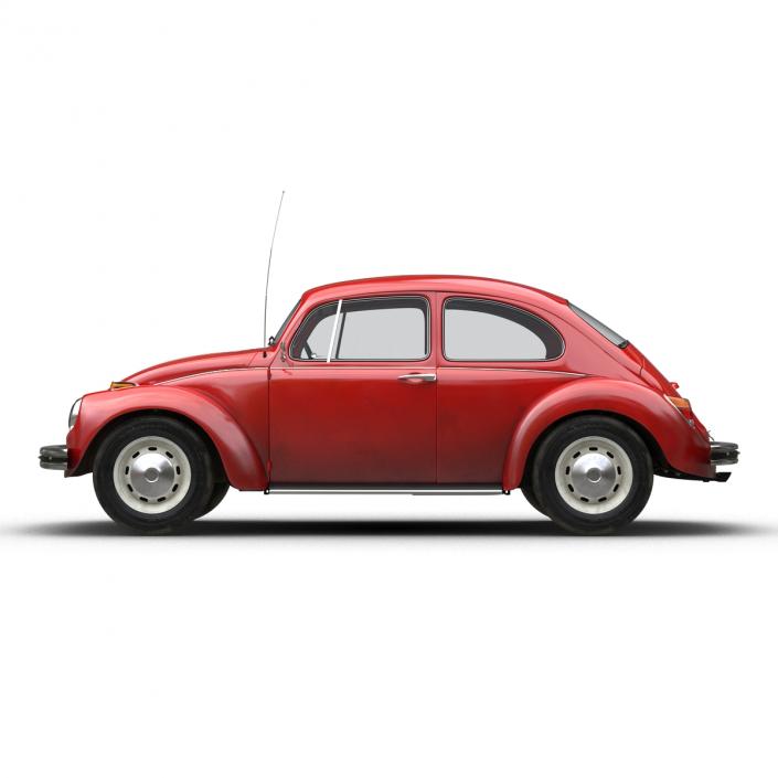 3D Volkswagen Beetle 1966 Red