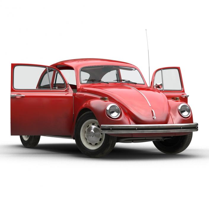 3D Volkswagen Beetle 1966 Red