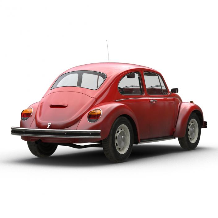 3D Volkswagen Beetle 1966 Red