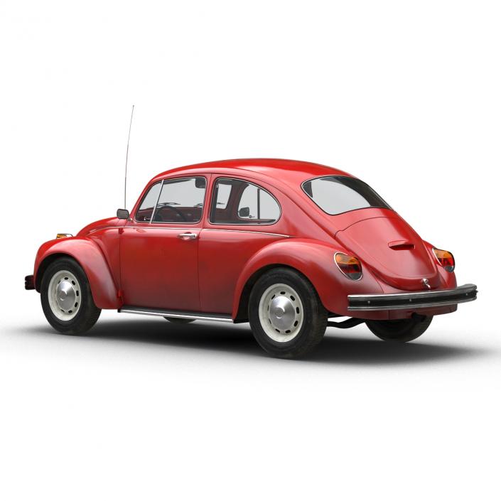 3D Volkswagen Beetle 1966 Red