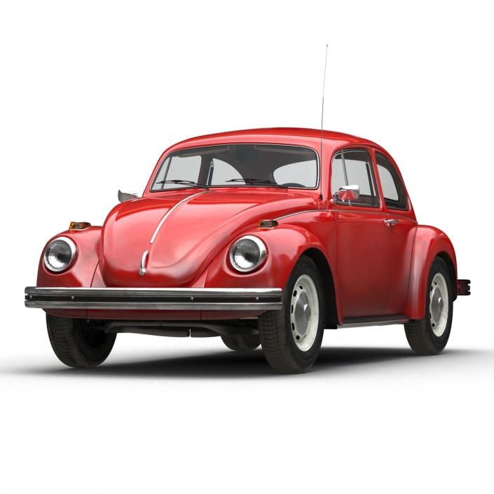 3D Volkswagen Beetle 1966 Red