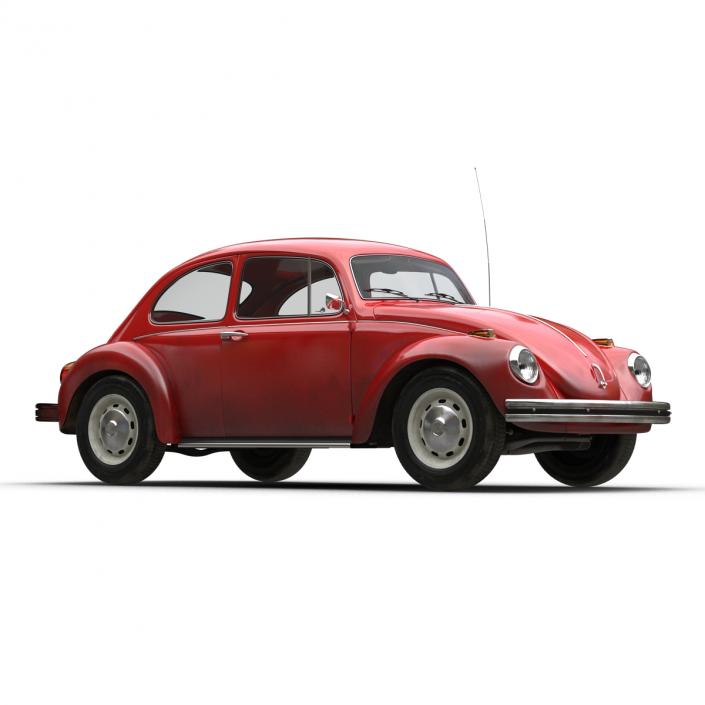 3D Volkswagen Beetle 1966 Red