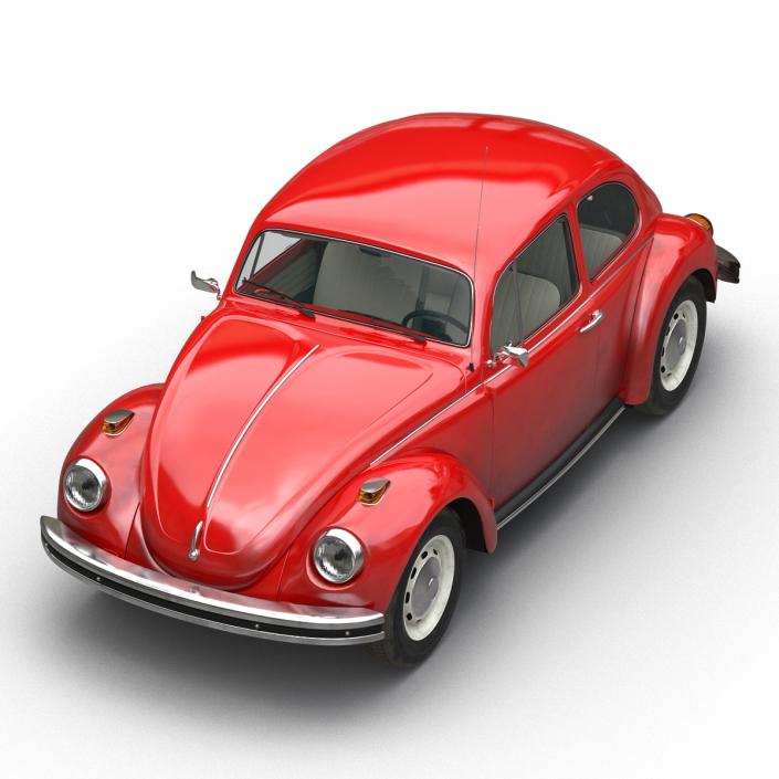 3D Volkswagen Beetle 1966 Red