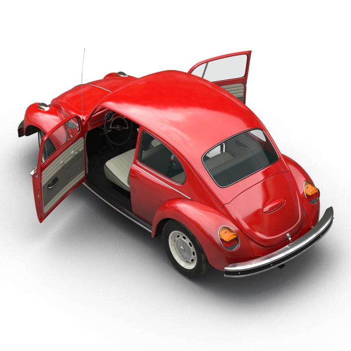 3D Volkswagen Beetle 1966 Red