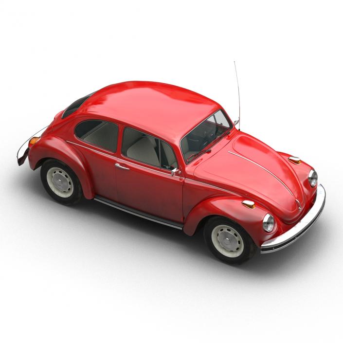 3D Volkswagen Beetle 1966 Red