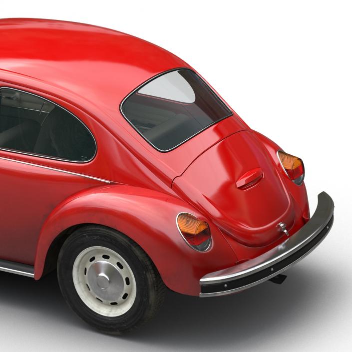 3D Volkswagen Beetle 1966 Red