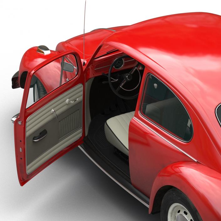 3D Volkswagen Beetle 1966 Red