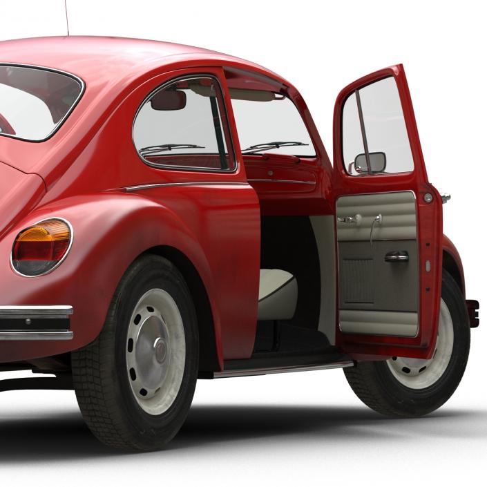 3D Volkswagen Beetle 1966 Red