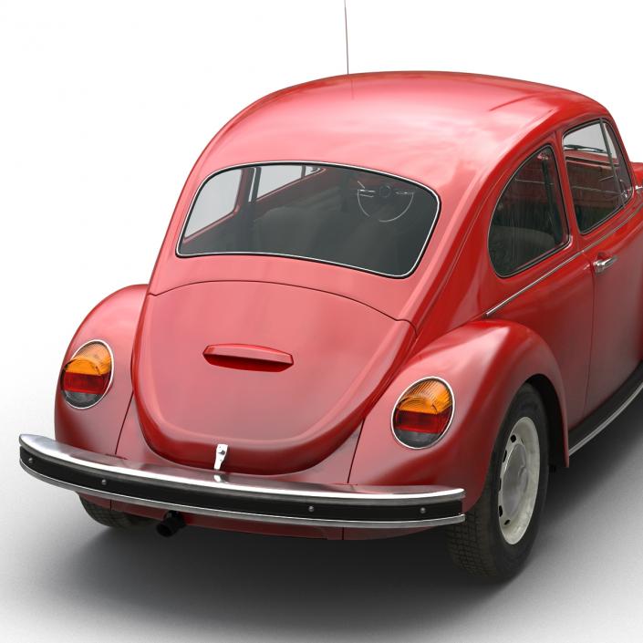 3D Volkswagen Beetle 1966 Red