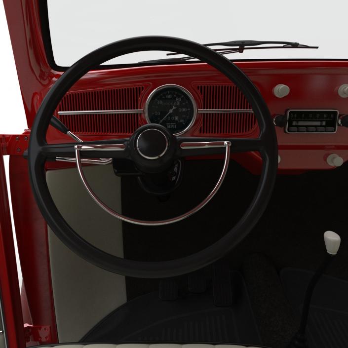 3D Volkswagen Beetle 1966 Red