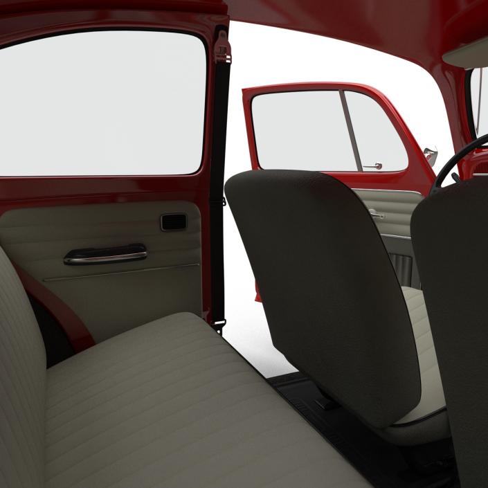 3D Volkswagen Beetle 1966 Red