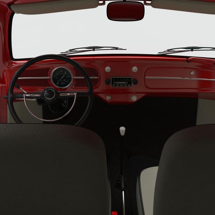 3D Volkswagen Beetle 1966 Red