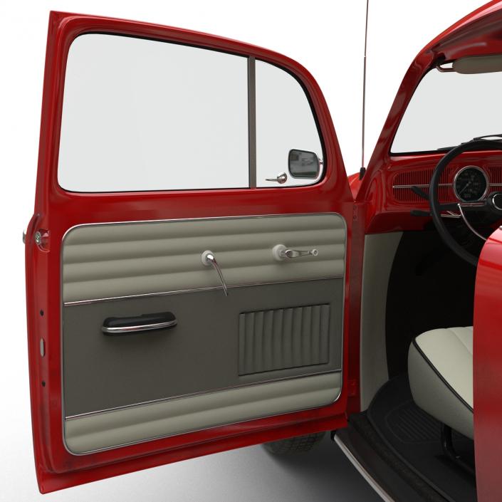 3D Volkswagen Beetle 1966 Red