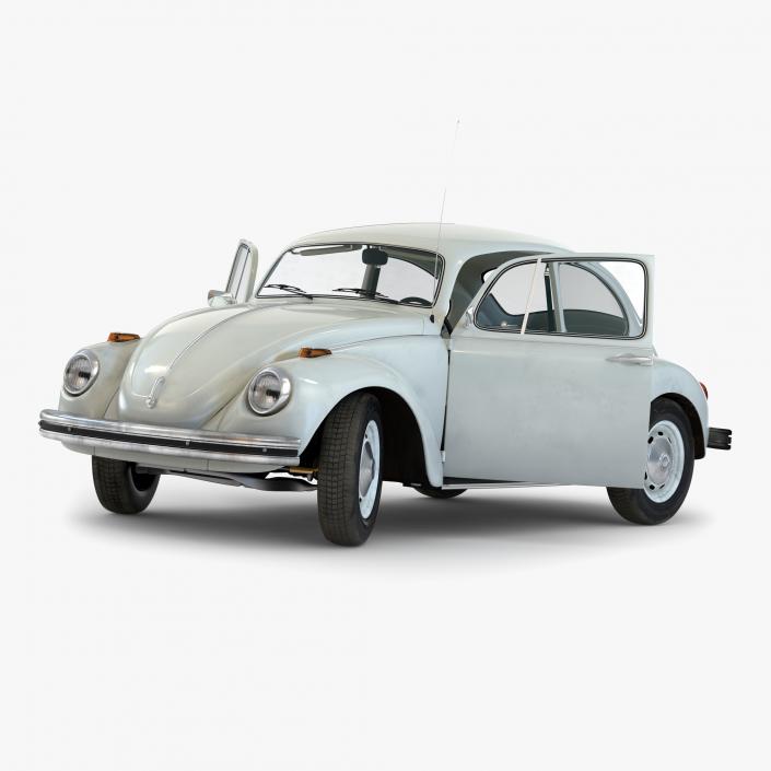 3D model Volkswagen Beetle 1966 Rigged White