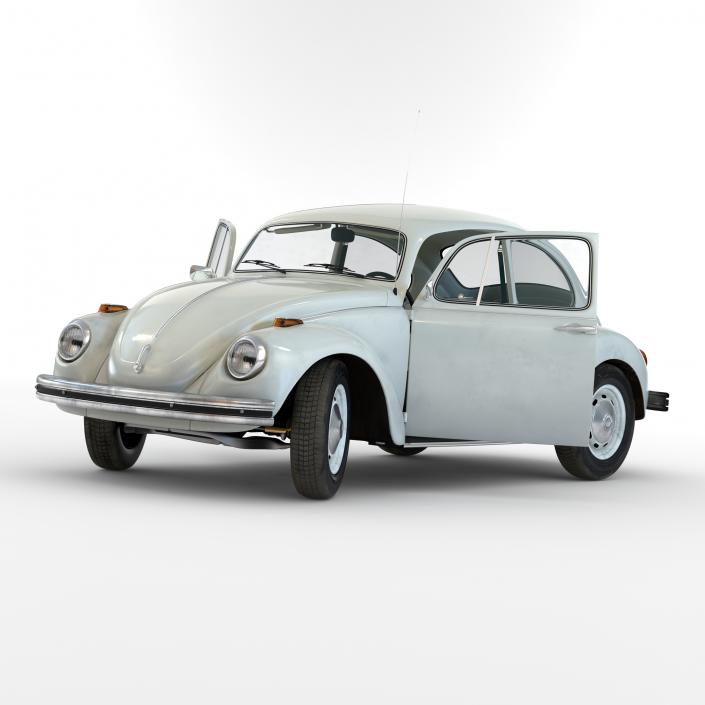 3D model Volkswagen Beetle 1966 Rigged White