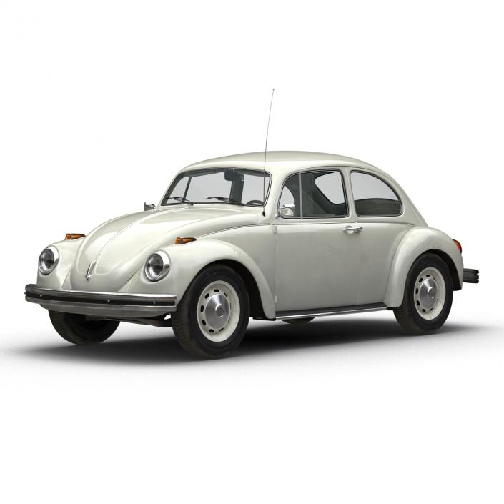 3D model Volkswagen Beetle 1966 Rigged White