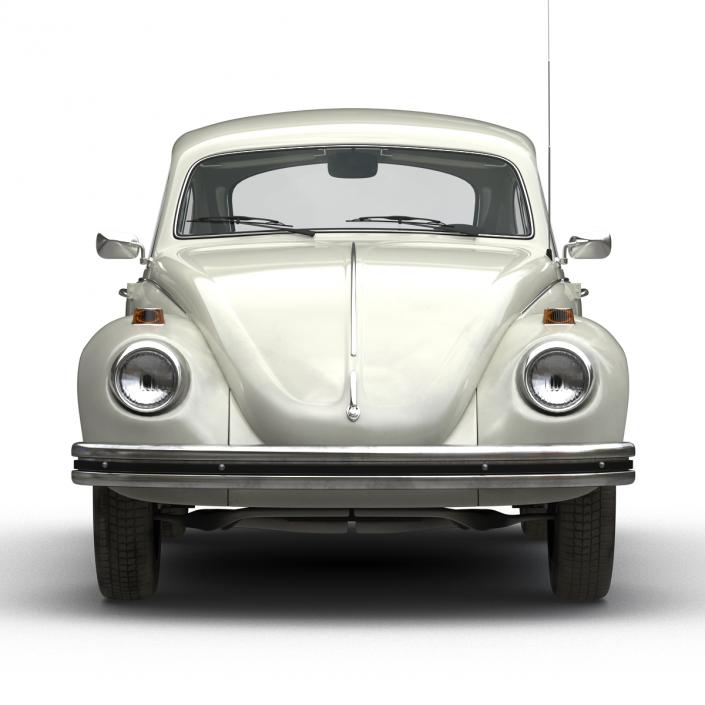 3D model Volkswagen Beetle 1966 Rigged White