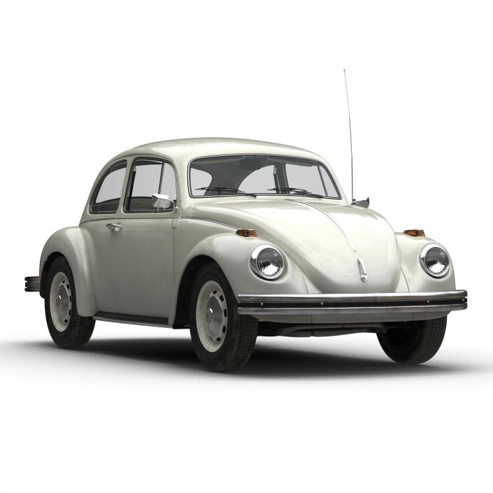 3D model Volkswagen Beetle 1966 Rigged White