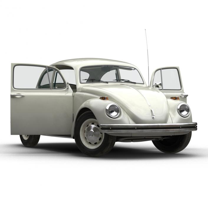 3D model Volkswagen Beetle 1966 Rigged White