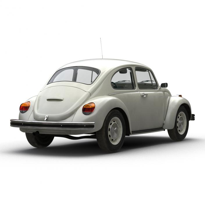 3D model Volkswagen Beetle 1966 Rigged White