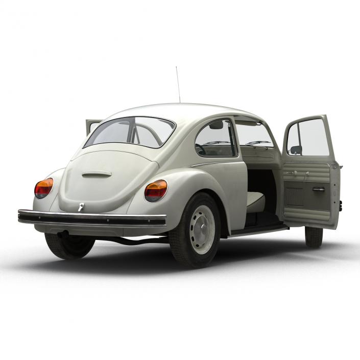 3D model Volkswagen Beetle 1966 Rigged White