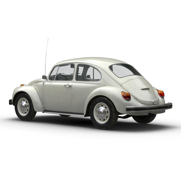 3D model Volkswagen Beetle 1966 Rigged White